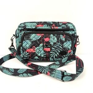 Lug Carousel Crossbody Bag Adjustable Purse Pockets Flamingo Tropical Travel